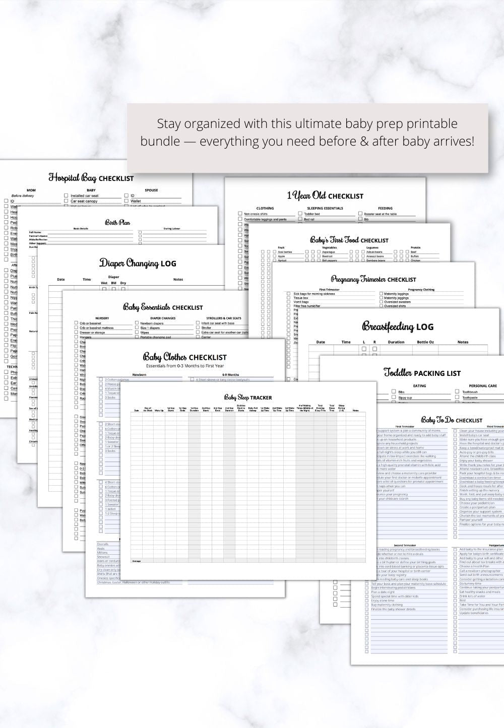 Baby Planner Printables PDF Bundle
