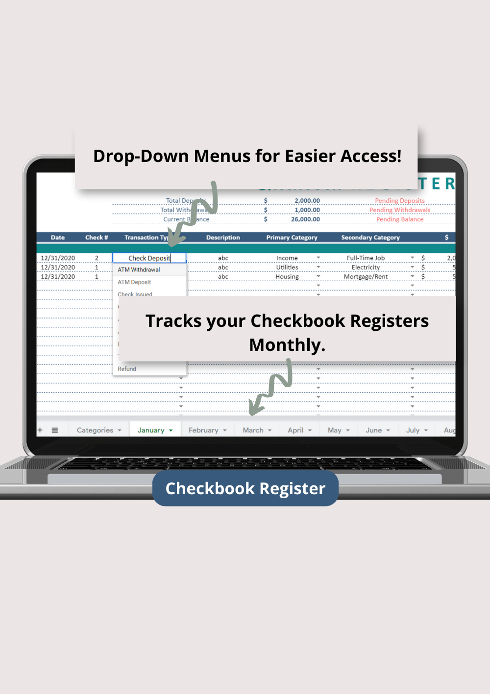 Checkbook Budget Google Sheets Spreadsheet Bundle